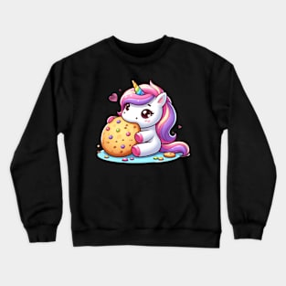 Unicorn Enjoying a Cookie Crewneck Sweatshirt